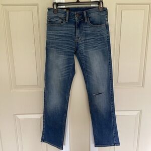Hollister Distressed Denim Medium Wash Slim Straight Jeans Tag 28x30 Fit 28x29